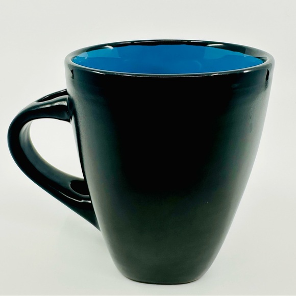 Mug- Ceramic Black Matte w Coffee Design - Coffee Cup 11 oz - Picture 2 of 5